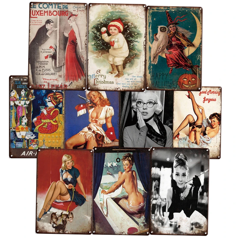 Happy Halloween Decor wall bar Crafts old printing retro sign vip lounge Vintage metal Poster logo tin car plate hot sale