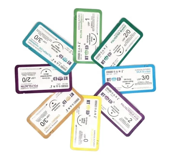 Strictly Sterile Blue Nylon usp 2-6/0 surgical suture and needle with CE& ISO