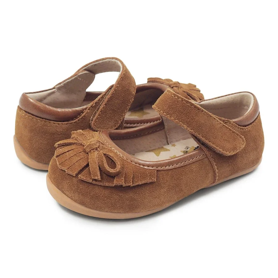 Livie and Luca High Quality dress princess super soft moccasin breathable leather flat barefoot  for baby toddler youth gir