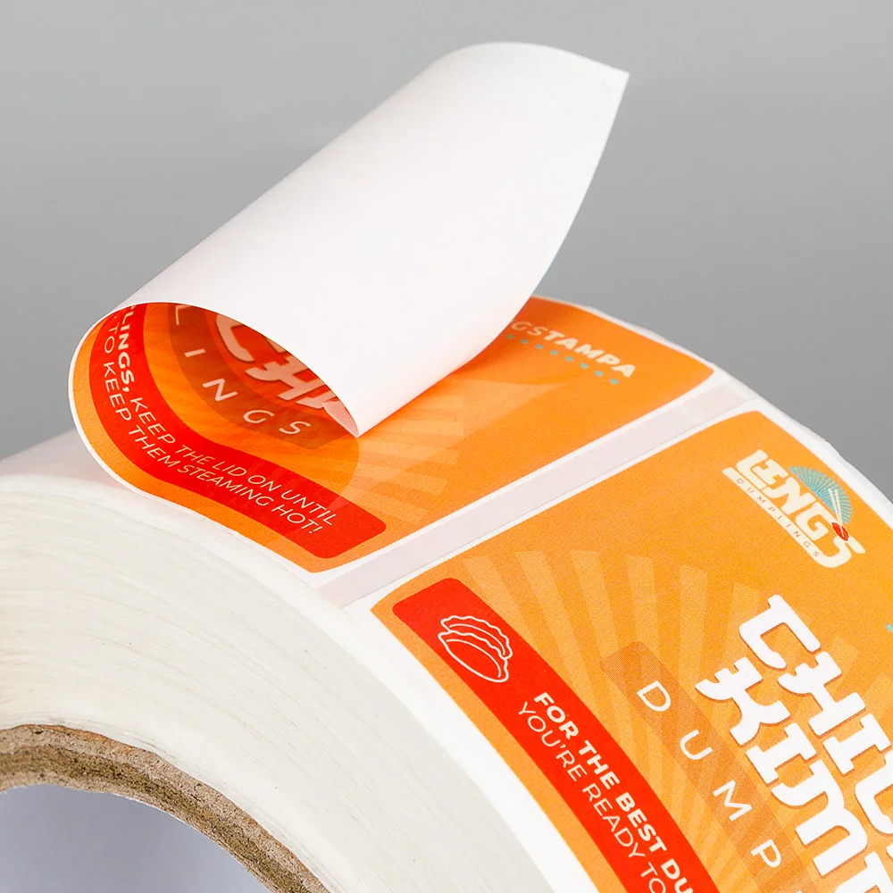 Custom Logo Circle Round Shape Packaging Sticker Printing Vinyl Waterproof Food Sealing Label Sticker Roll