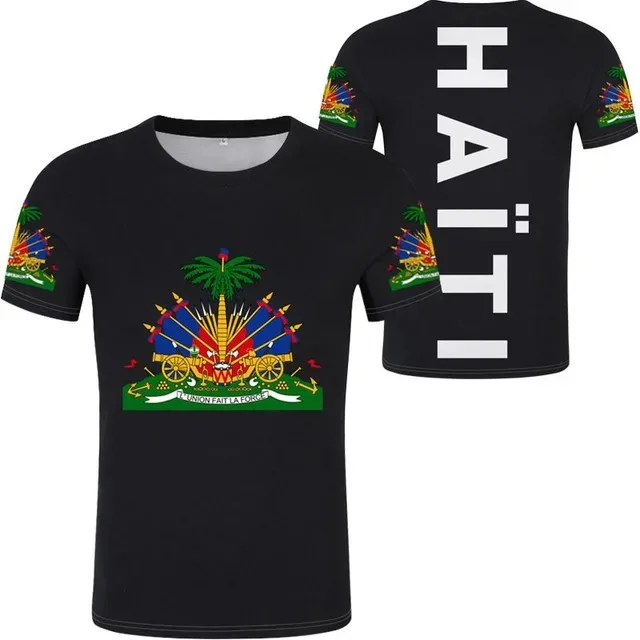 Hn Hot Sale Haiti Flag Clothing Custom Logo Full Print Design T Shirt with Haiti National Flag