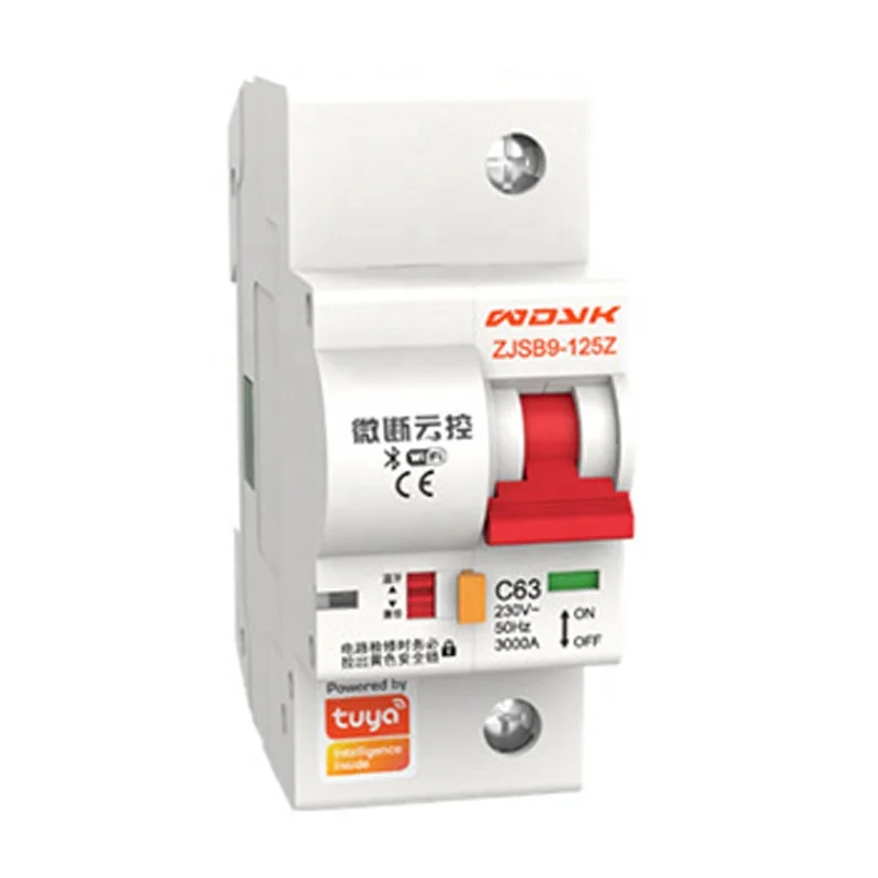 OEM WiFi Wireless TUYA Smart 1P 16A 20A 25A 32A 40A 63A 80A 100A 125A MCB Smart Miniature Circuit Breaker for Home