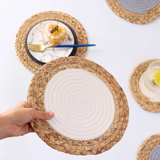 Round Creative Double Cotton Rope Place Cucurbita Placemat Straw Insulation Pad  Plate Bowl  Pot Mat