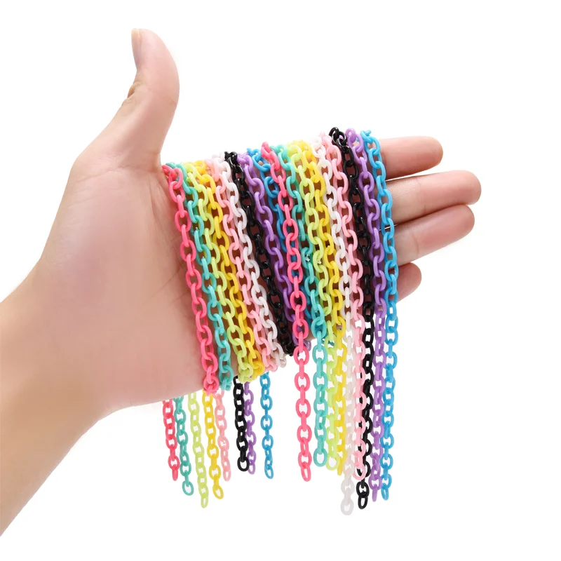 40cm/50cm Mulit Color  Acrylic Chain  For Glasses Hangs Strap 6*8mm plastic chains