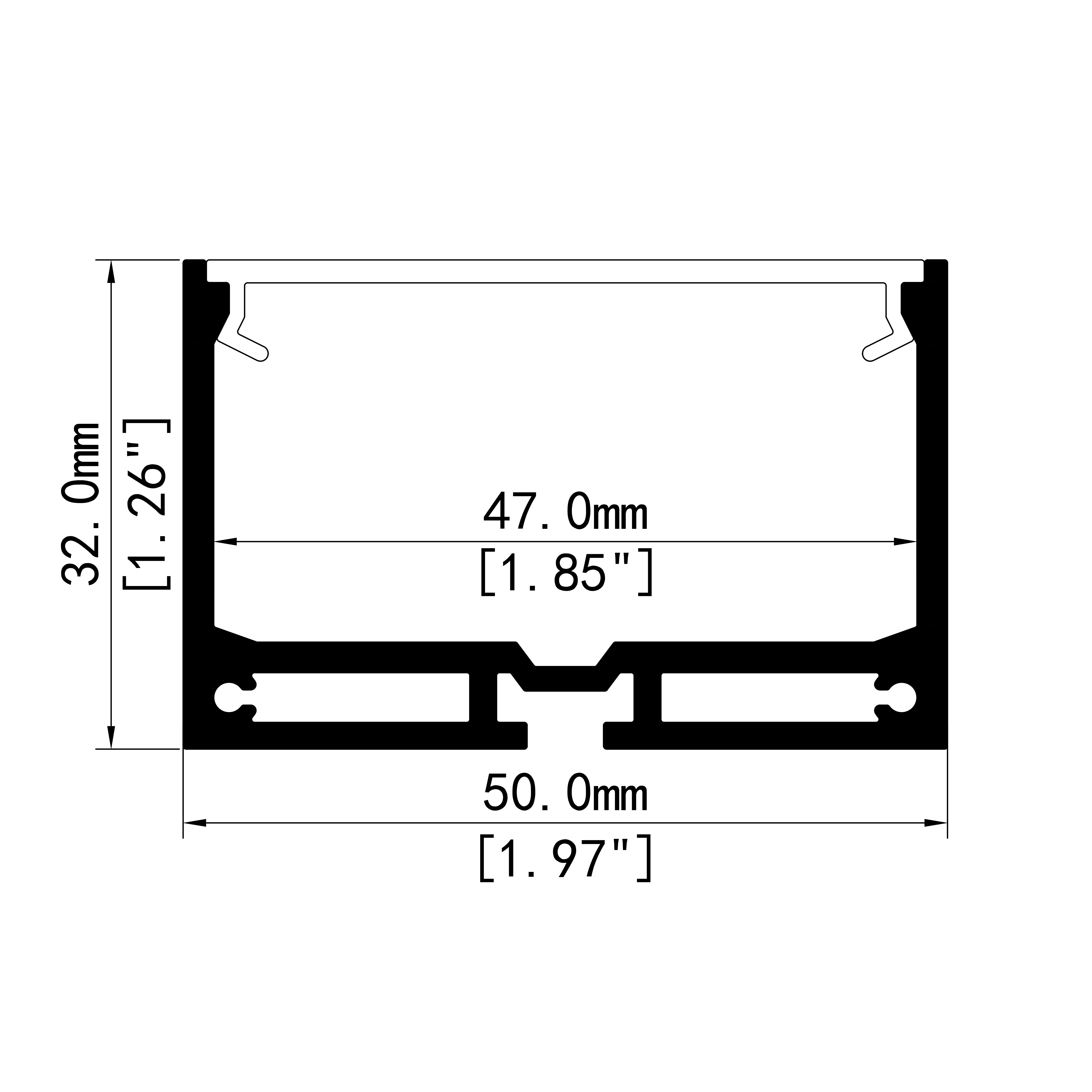 50mm * 32mm High Brightness Pendant Linear Lights LED Linear Lighting Fixtures for Indoor and Outdoor Use