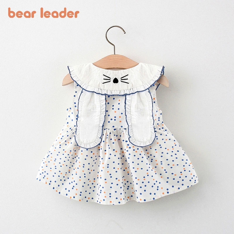 
Girls Baby Cartoon Bunny Dresses New Toddler Embriodery Cute Vestidos Newborn Infant Polka Dot Casual Costumes 6M-24M 