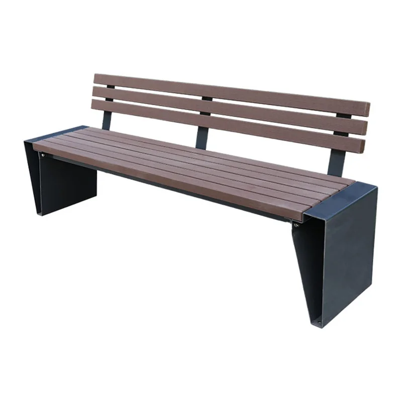 outdoor park antique wood slat bench seat outside street wood plastic composite bench seating public garden long bench chair