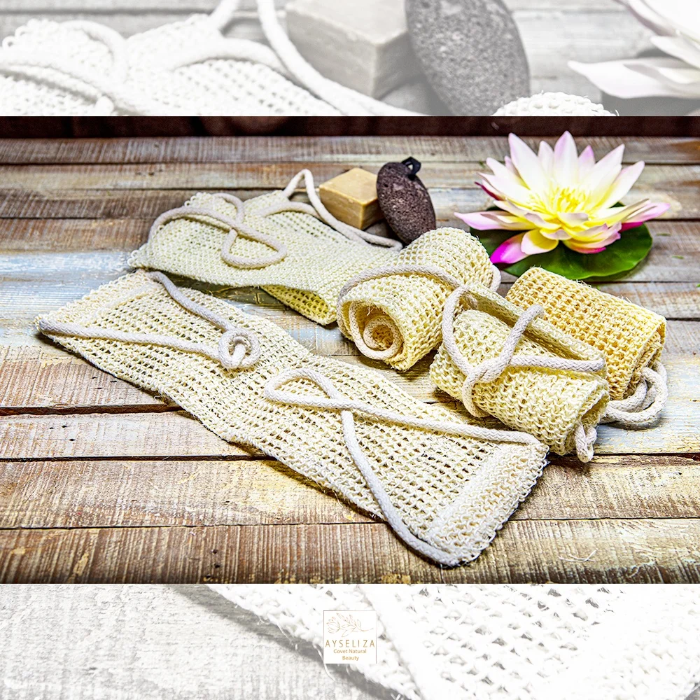Natural Turkish Sisal Exfoliating Body Scrubber Back Strap Quality Hemp Made From Turkey Deep Cleansing Dead Skin Remove Tanning