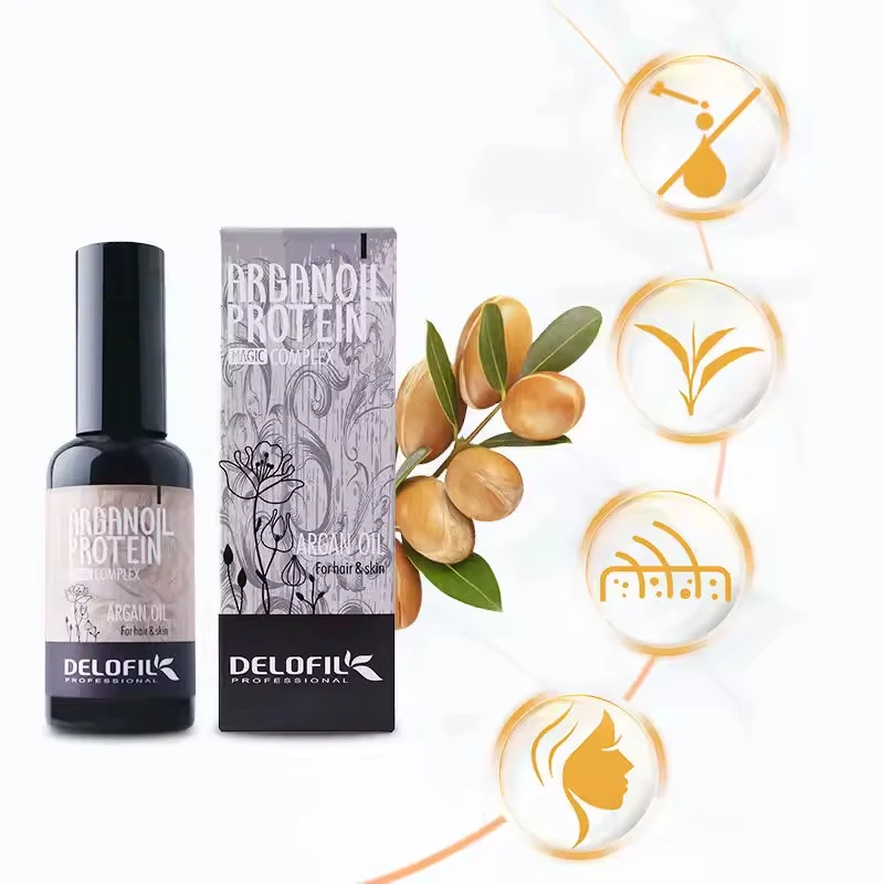 Wholesale manufacturer Delofil Organic Argan Oil Hair Serum Essential Hair Oil Treatment Nourish Repair Hair argan Oil oem/odm