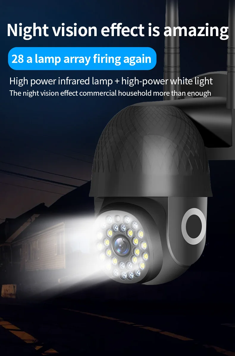 1080P Auto Tracking 360Eyes Black Wireless Security 3D Navigation MIni Outdoor PTZ Camera Surveillance WiFi CCTV IP Camera