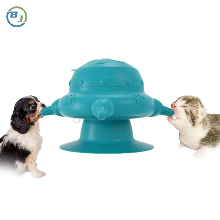 OBJ OEM/ODM Baby Puppy Silicone feeder simulation Breast milk cat pacifier 4 Sucking mouth pet feeder with suction cup