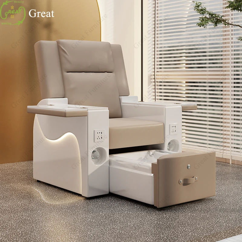 High end modern salon equipment foot manicure spa chair electric massage 180 degree recline pedicure chair