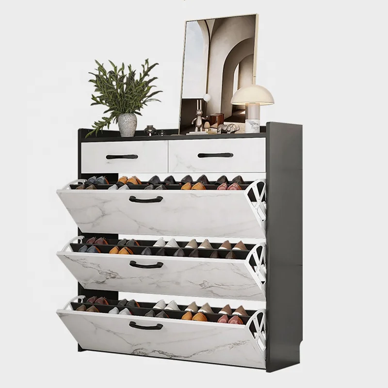 2024 Wholesale Color 4 Tier Shoe Cabinet Wooden Recycled Pine Storage  Shoe Rack Drawer for Home