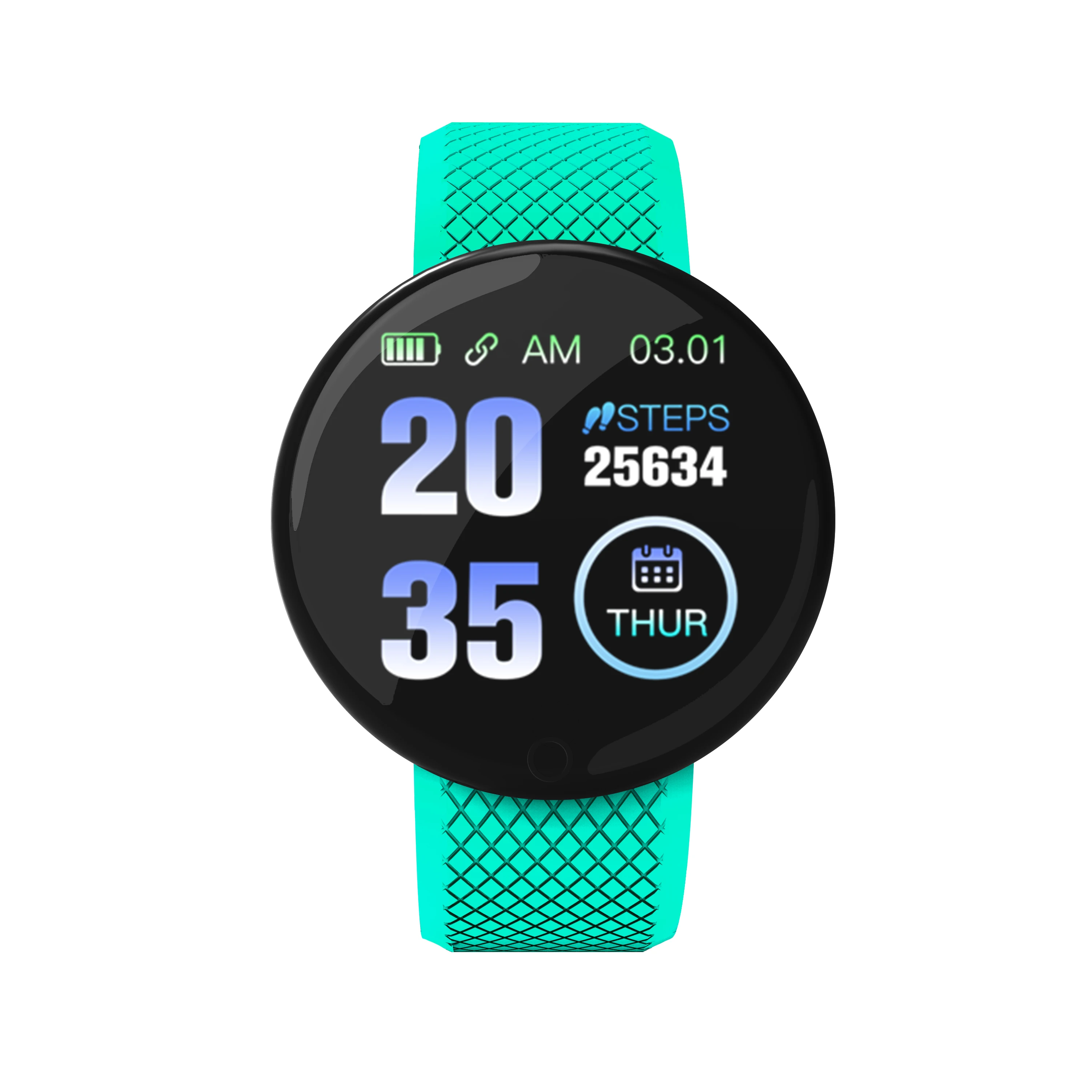 High Quality 1.3 inch Round Screen D18 smart Bracelet sport Smart watch Heart Rate Blood Pressure Waterproof Smart Watch