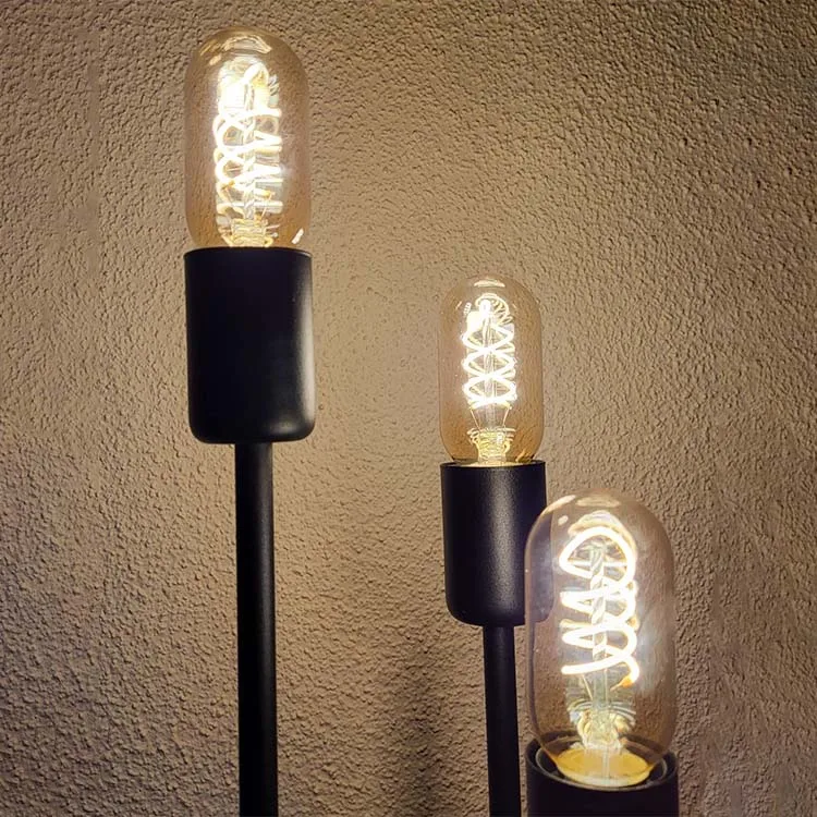 LED Retro Vintage Amber T45 2W 4W Decorative Filament Lamp LED T Bulb for Indoor Lighting