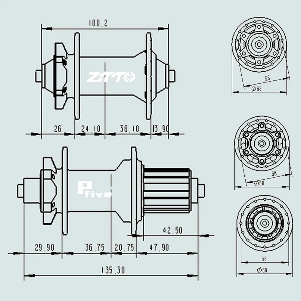 ZTTO P5 Disc Brake 6-Bolt Hub 32 28 36 Hole MTB Hub 120 Engagement 6 Pawl Loud Hub XD HG MS Thru 15x100 12x142 QR 10x135 9x100