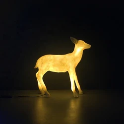 Good Price Custom Outdoor Christmas Decor Resin Commercial Reindeer Statue With LED Light