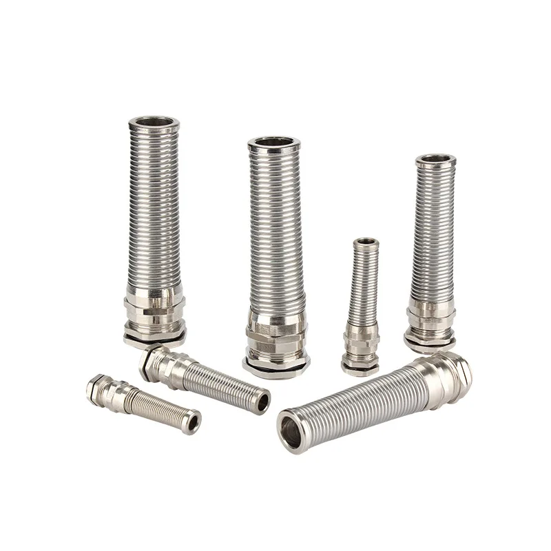 Anti-Bending Cable Gland Stainless Steel M18/PG11 Waterproof Metal Spiral Spring Cable Gland For Cable