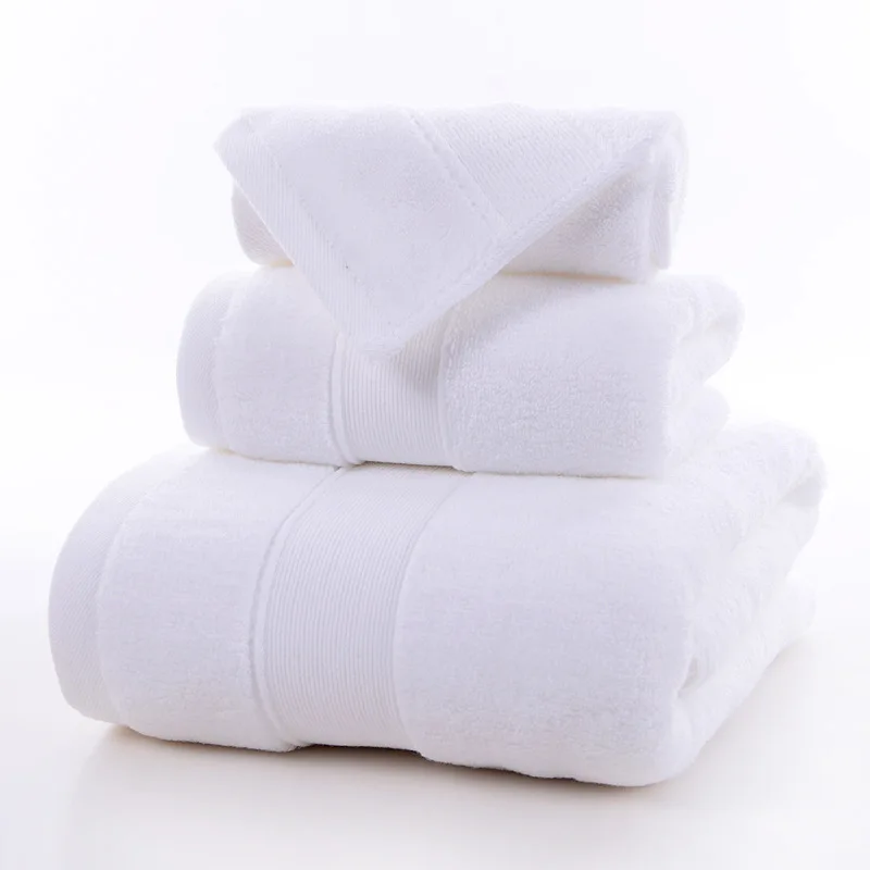 2021 Luxury Bath Towel Set Egyptian 100% Cotton For Bathroom Hotel Bath Towels Set white wholesale 3 set towel
