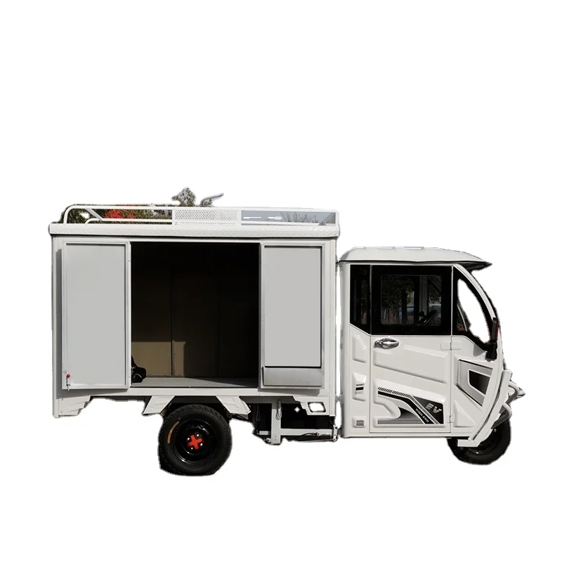 In stock 60V 1800W Fully enclosed electric tricycle express truck pull cargo truck small with shed moto Electric truck tricycle