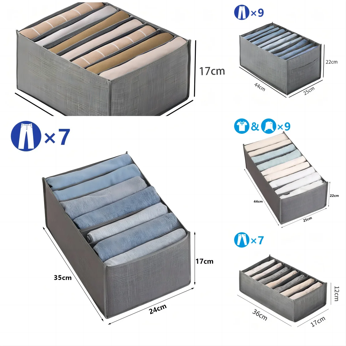 Clothes Storage Organizer Pants Jeans Storage Box Cabinets Clothes Organizer For Underwear Bra Ties T-Shirt Socks Organizer Box