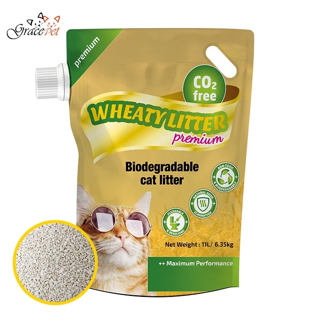 BSCI factory ODM/OEM Supplied  wheaty cat litter  Arena para gatos wholesale !  factory price wheat cat sand ! products For cats