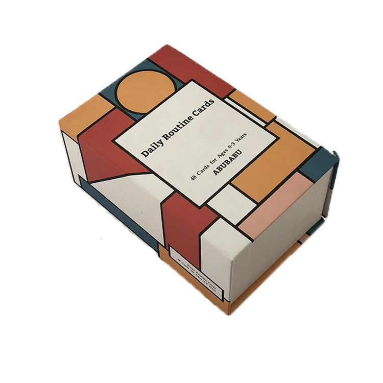 Custom High Quality Double Sided Printing Card Game Daily Routine Square Rectangle Game Card Flash Cards For Kids