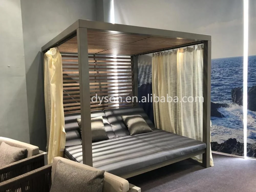 Luxury KD Outdoor Aluminium Swimming Pool Sunbed Garden Square Day bed