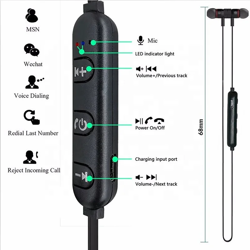 Magnetic Sports Hadphone Headphones Stereo Sleep Band Headphones Wireless BT headphones