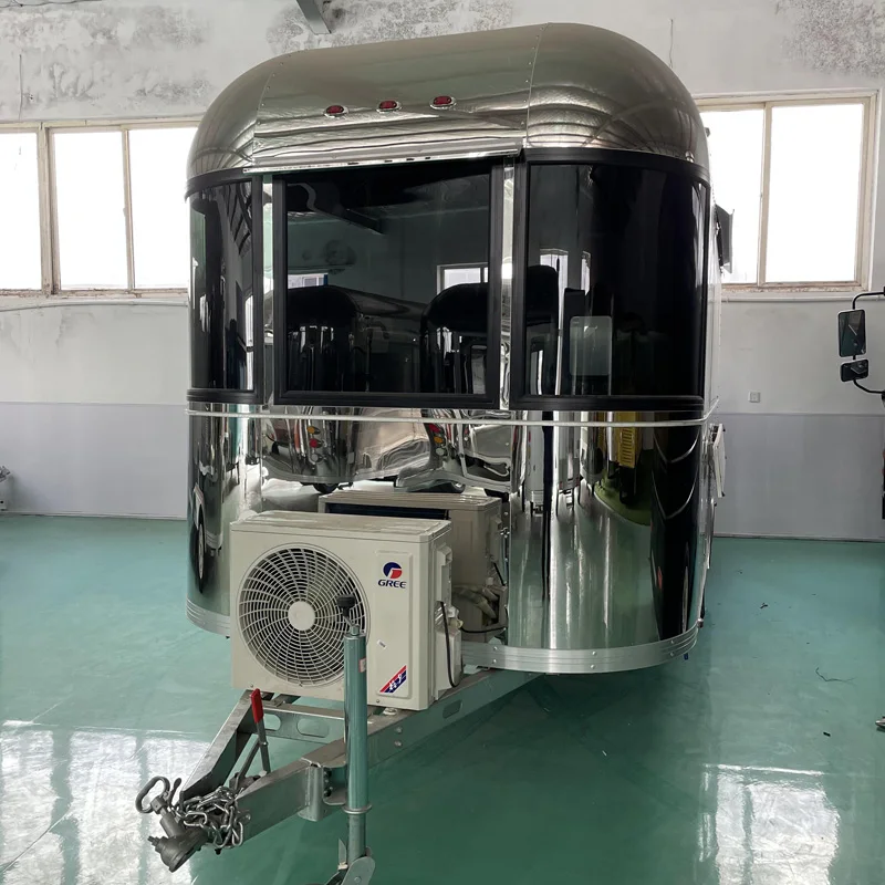 High Level High end Custom Mobile Fully Equipped Food Truck Airstream Food Trailer Food Stainless Steel Truck Cooking Kiosk for
