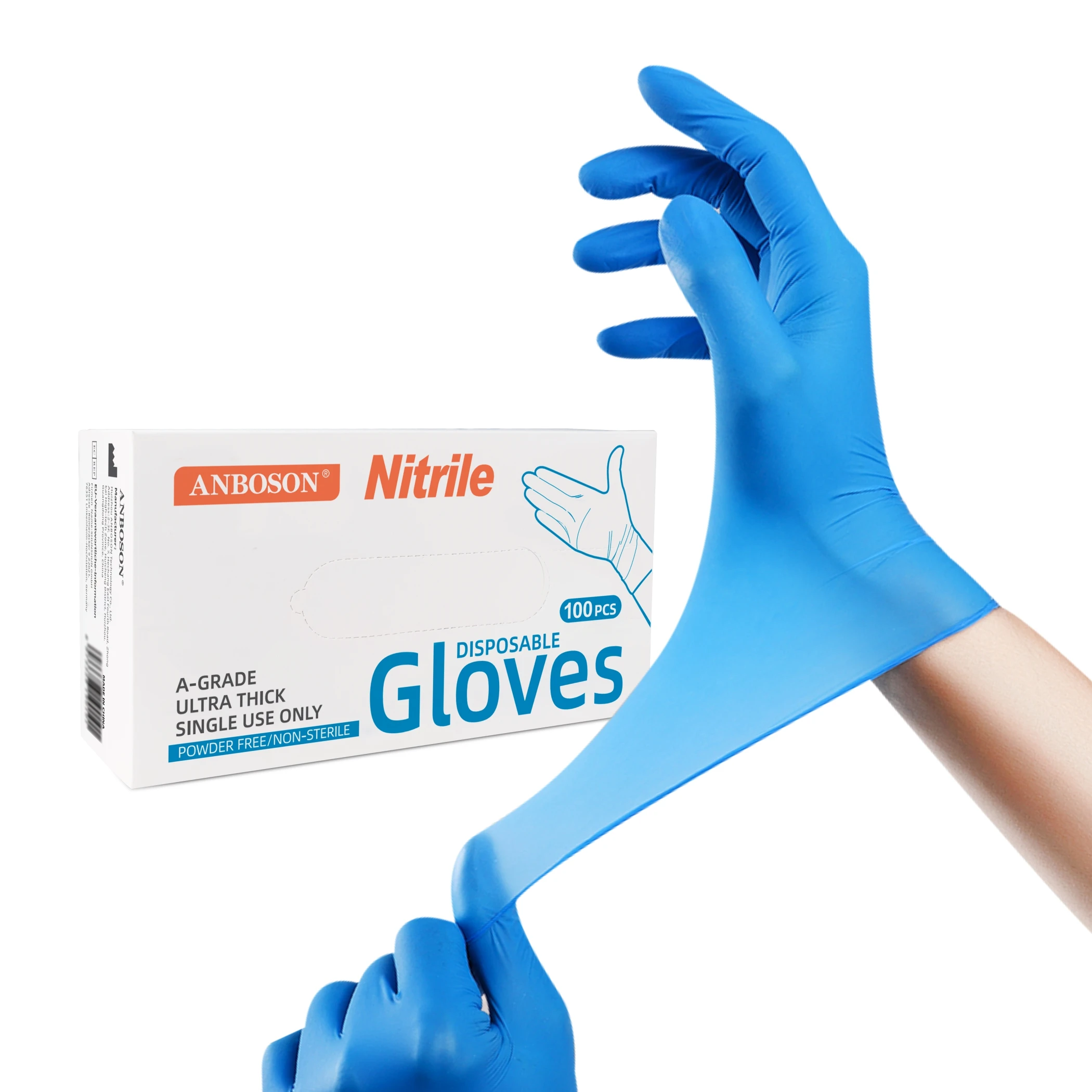 Touch Screen Cooking Food Prep Cleaning Hair Dye Blue Nitrile Gloves Disposable