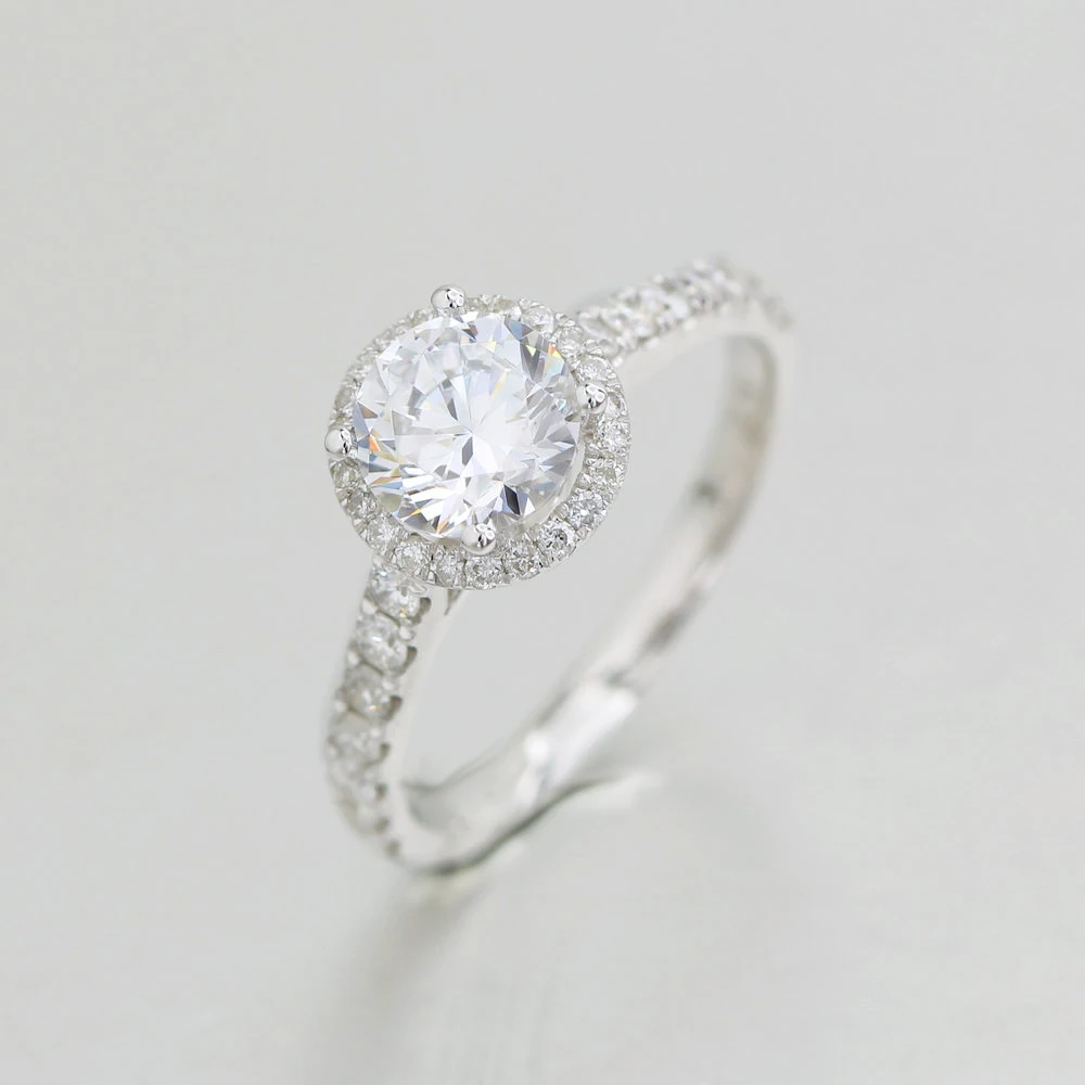 2025 Expensive Gift Simple Non Fading Palladium Vvs Diamond Engagement Circular 1.0Ct Lab Grown Diamond Wedding Rings Jewelry