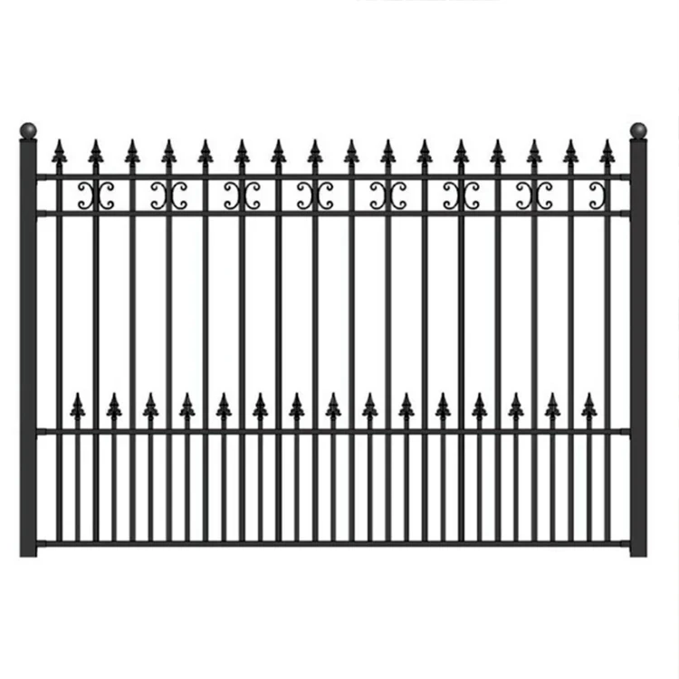 7ft modern black steel wall bar gates plate fence post design