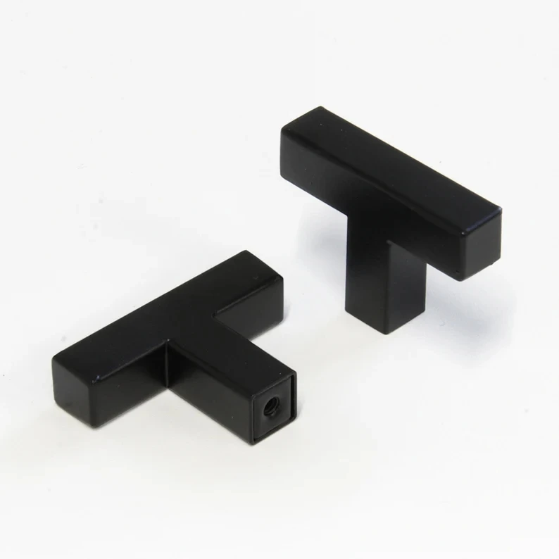 HOONE Modern Funiture Hardware Kitchen Cupboard Black Zinc 96mm T Bar Cabinet Handles