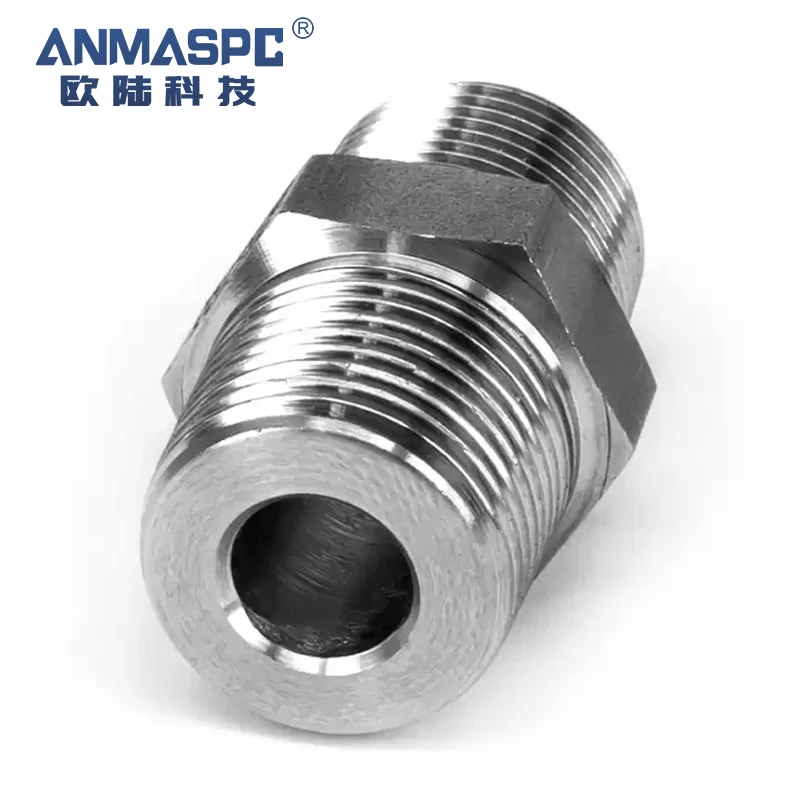 Duisi Stainless Steel 304/316 Double Male Thread Connector,Hex NPT Joint