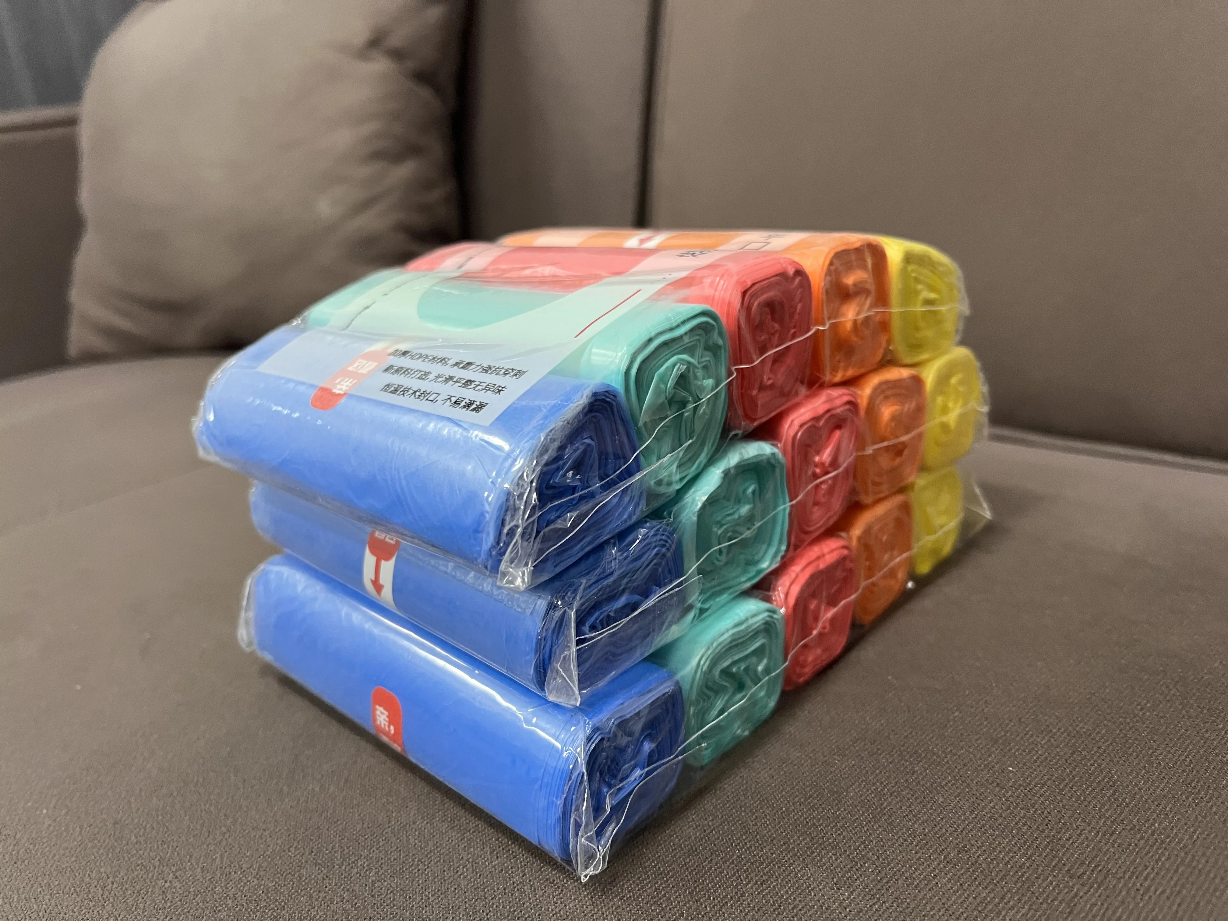 Stock Custom Colorful Plastic Disposable Trash Bag on Roll Bio Degradable Garbage Rubbish Bag organic trash bags recyclable