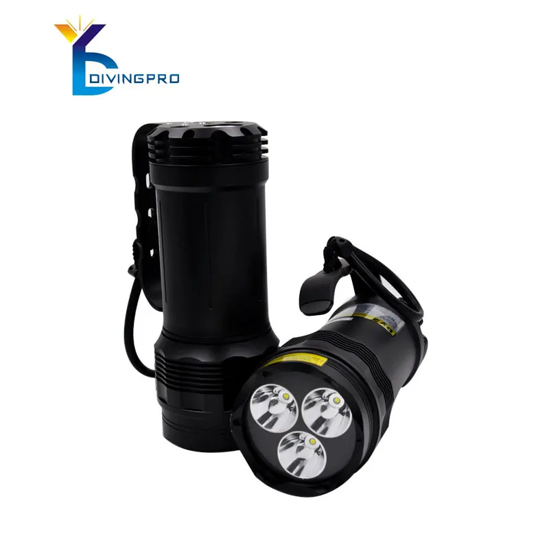3-LED scuba diving flashlight led 5000 Lumen torch IP68 waterproof Diving Light