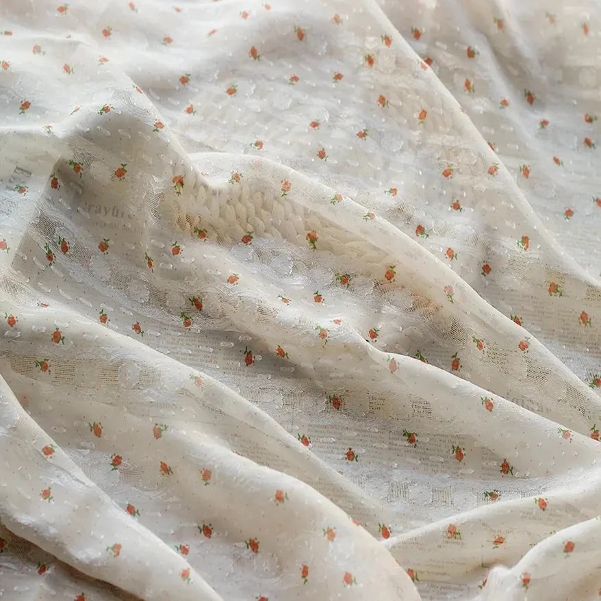 2023 hot sale Italian digital printed floral 100% Polyester silk satin fabrics jacquard chiffon for dress