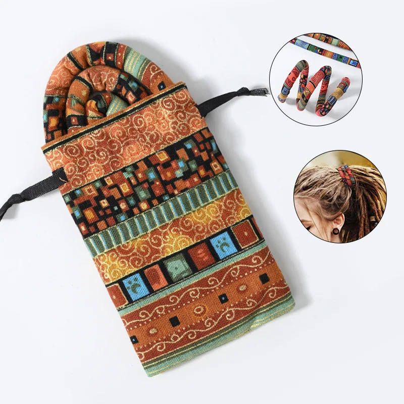 Bendable Headband Ethnic Style Wire Hair Rope High Ponytail Spiral Lock Color Dreadlocks Long Hair