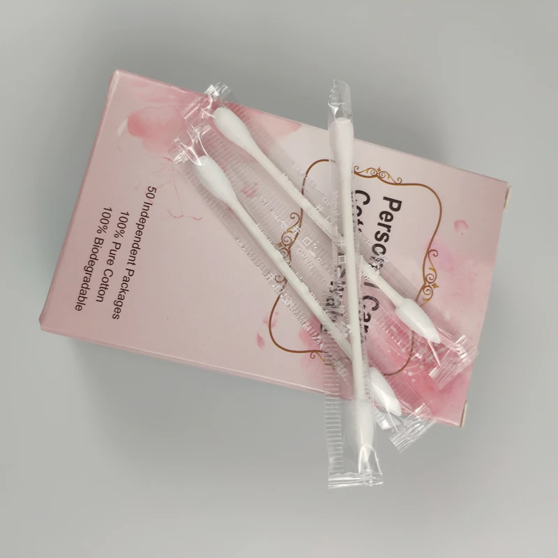 Individual Packaged Tip Head Makeup Remover Cotton Buds Swab