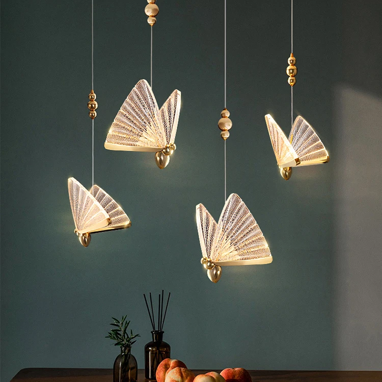 
New Hot design modern minimalist LED Butterfly light decorative pendant Hanging lamp for indoor 