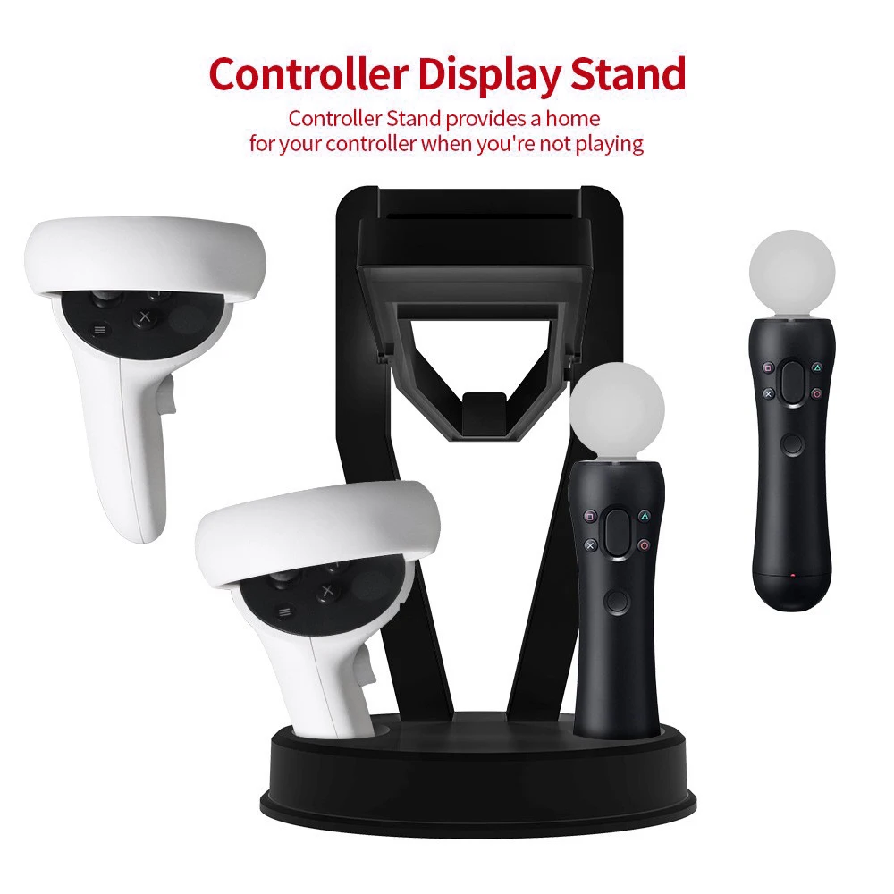 Amazon hot VR Stand Headset Display Holder and Station for Oculus Rift S Oculus Quest Headset Press Controllers