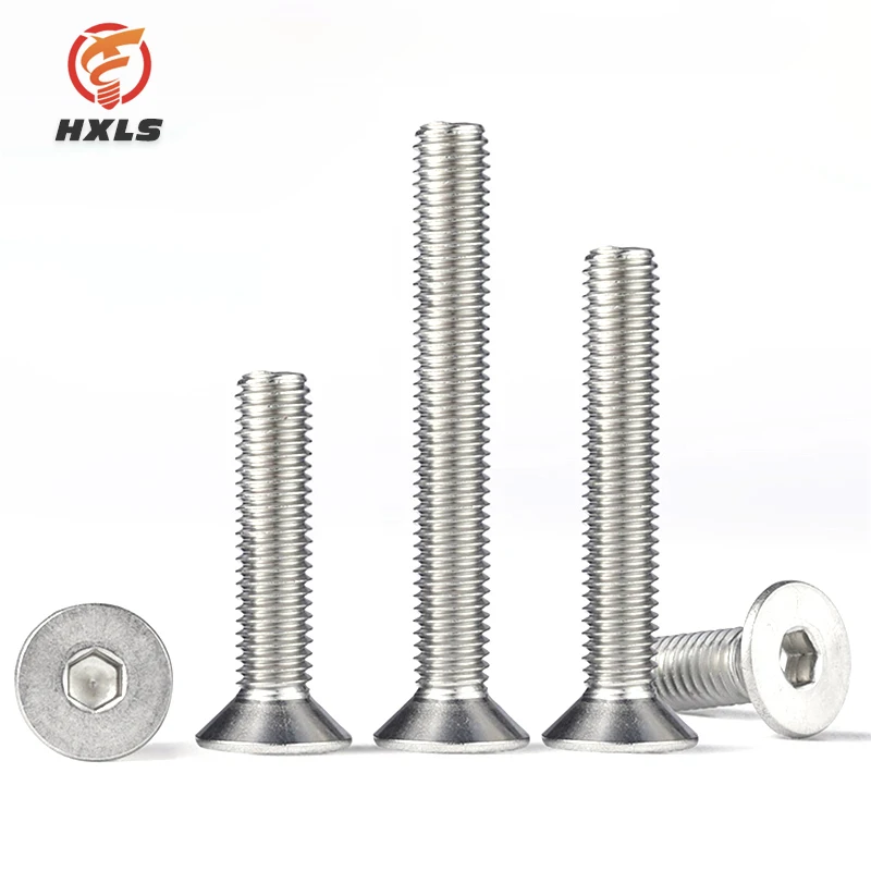Factory Sale Direct flat head hex socket cap screw hex socket cap head screw  M2M3M4M5M6M8M10-M20 din 7991