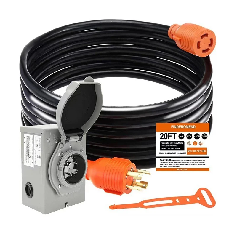 Customization 4 Prongs 20 Amp NEMA L14-20P/L14-20R Generator Power Cord Extension Cable 125/250V Generator Cable