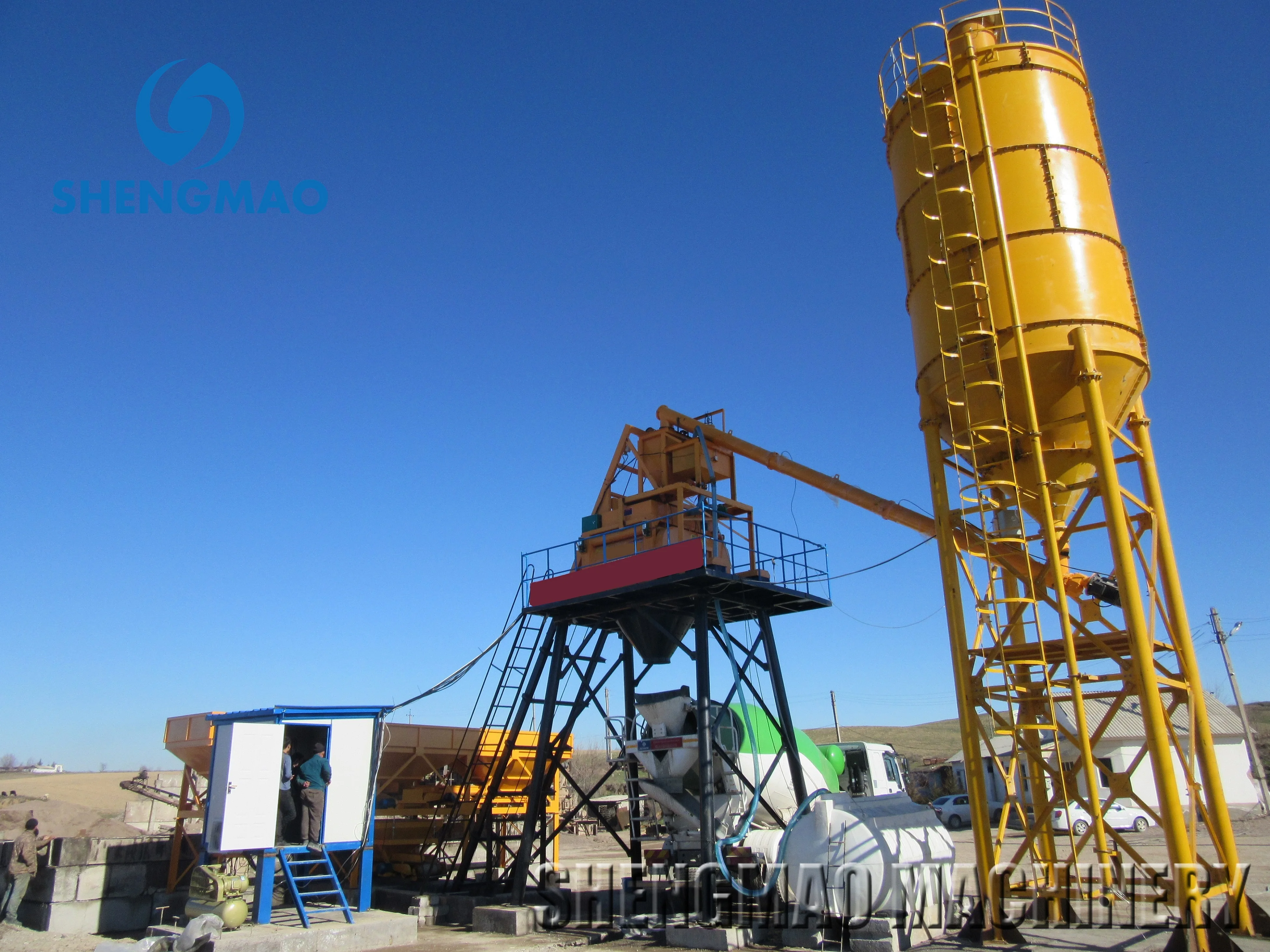 high quality  HZS50  concrete batching plant concrete mixing plant for ready mix concrete with china factory price