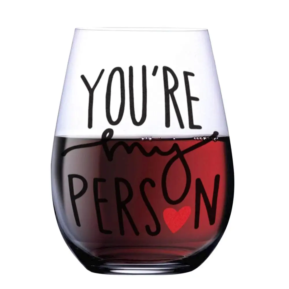 Unique Custom Printed Mr And Ms Round Beautiful 500ml Drinking Glass Cup