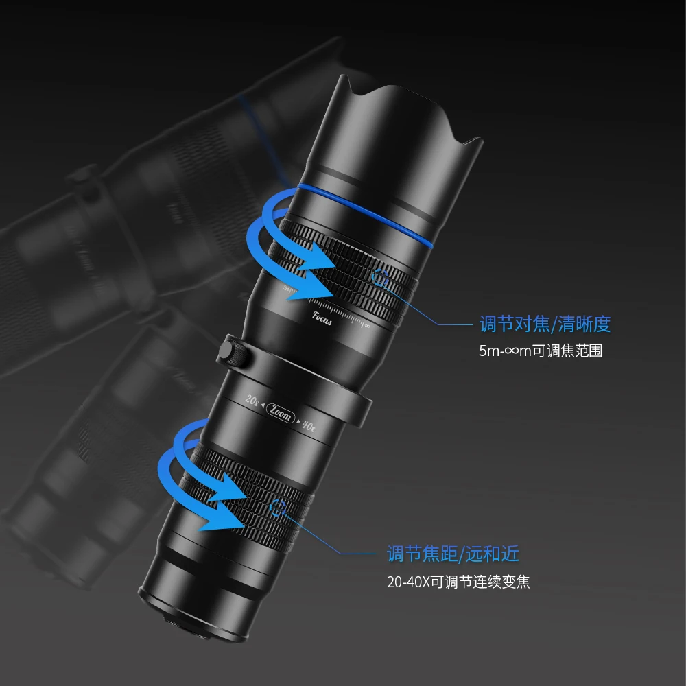 APEXEL портативный дорожный костюм без искажений HD 20-40X зум телеобъектив для мобильного телефона набор объективов камеры со