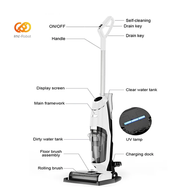 Steam and Vacuum 3 in 1 256w 240v hand cordless mopping robot brushless motor robot vacuum cleaner map navigation