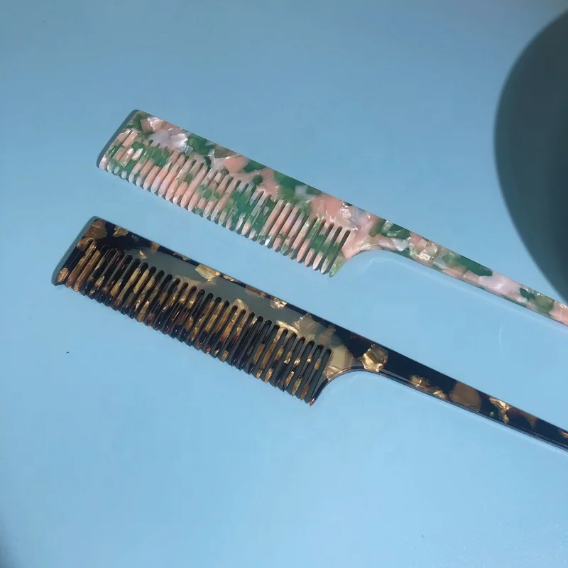 Wholesale High Quality Blonde Tortoise Shell Acetate Plastic  Hair Comb Brushes Hair Accessories Tools
