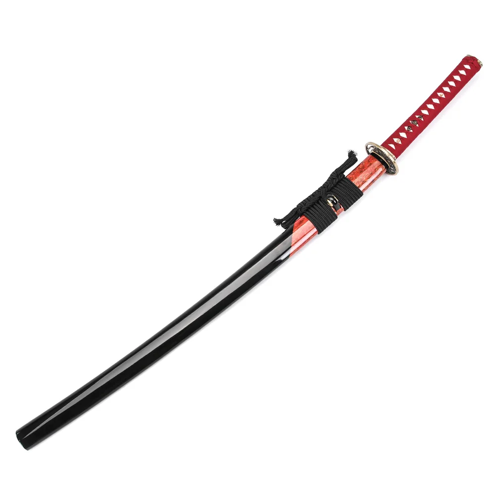 Attractive Design Red Handle Sword Hand Forged Japanese Samurai Ninja Toy Swords
